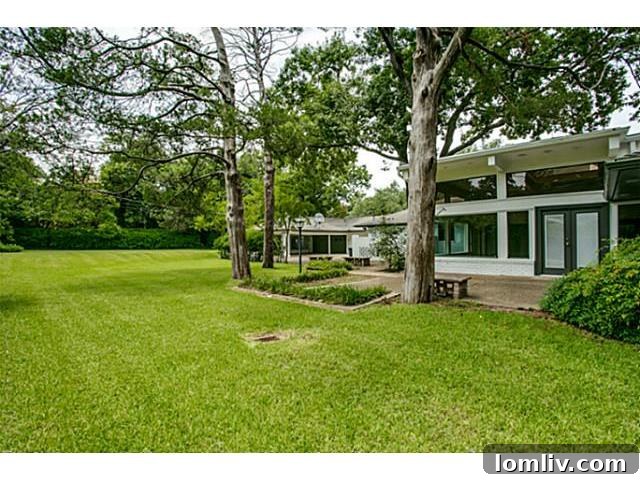 6832 Westlake Backyard View 1: Expansive lawn and mature trees