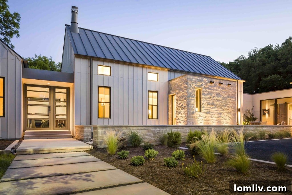 Architecturally designed home with modern aesthetics, clean lines, and inviting exterior on AIA Dallas Tour of Homes