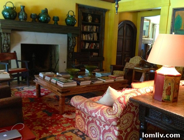 Jane McGarry's warm and inviting family room, featuring bright saffron yellow accents, creating a cozy atmosphere.