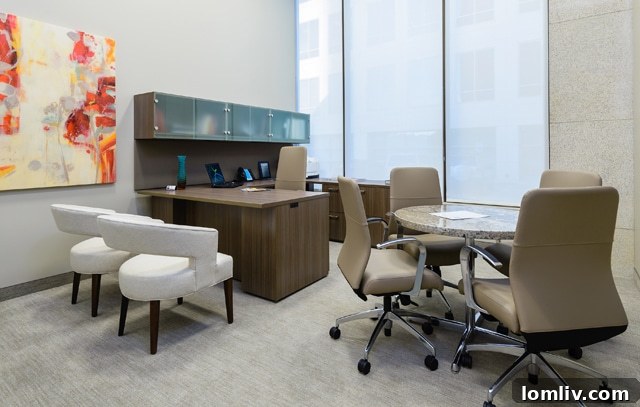 Agent lounge area designed for comfort and productivity in Ebby Halliday's Preston Center