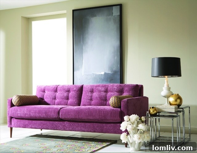 Luxurious Genevieve Sofa in a high-end staged living room, ideal for upscale properties.
