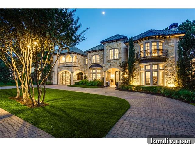 Beyond Grand: Preston Hollow's Mediterranean Villa, Brady Bunch-Sized and Stunning 2 6326 Lakehurst Dallas - Exterior Front View