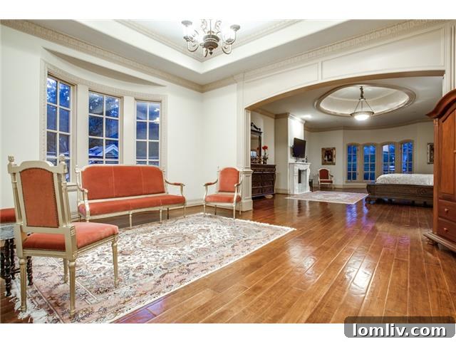 Beyond Grand: Preston Hollow's Mediterranean Villa, Brady Bunch-Sized and Stunning 18 6326 Lakehurst Dallas - Master Bedroom Sitting Area
