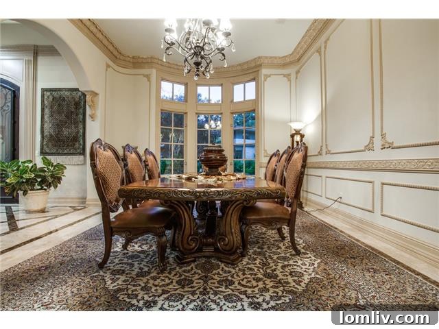Beyond Grand: Preston Hollow's Mediterranean Villa, Brady Bunch-Sized and Stunning 8 6326 Lakehurst Dallas - Formal Dining Room