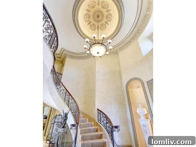 Grand Foyer with Circular Staircase - Luxury Southlake Home