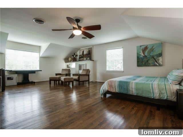 Spacious master bedroom with hardwood floors and ample natural light at 1108 Valencia