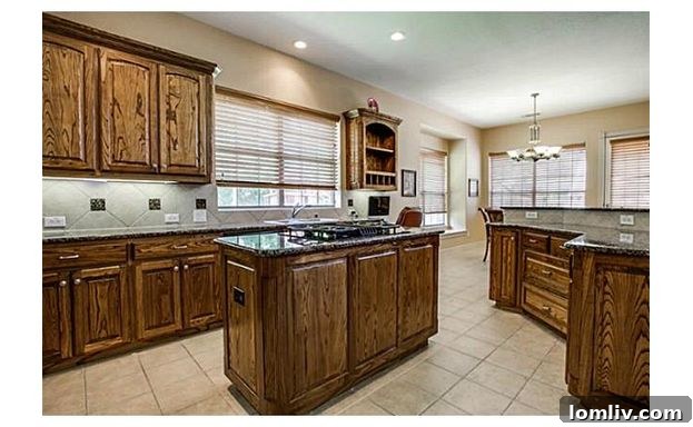 Gourmet Island Kitchen with Granite Countertops