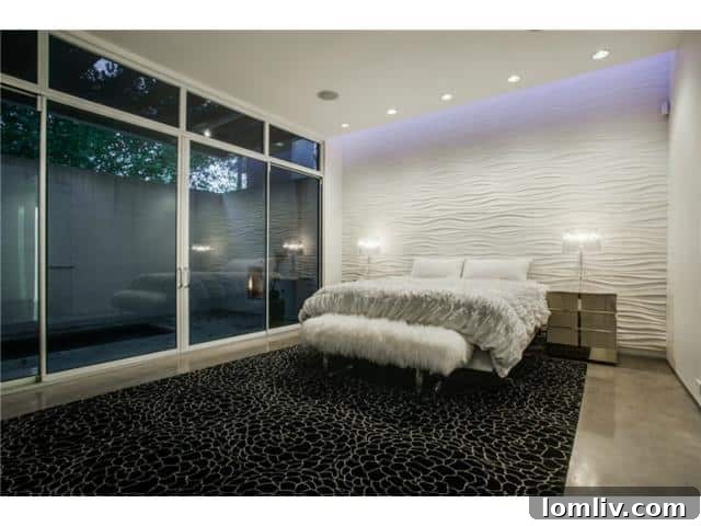 Luxurious Master Bedroom with Sculptural Headboard