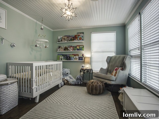 Cozy nursery or flexible office space, located off the master bedroom, suitable for various needs.
