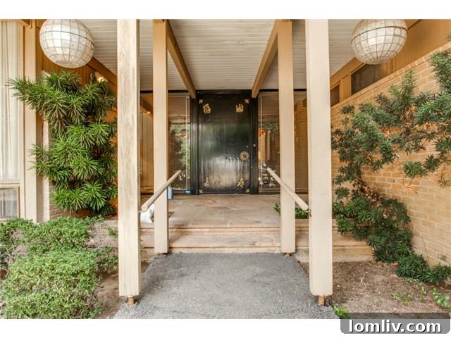 Inviting Entryway with Asian-Inspired Lanterns at Daria Drive
