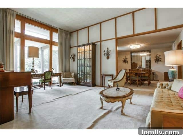 Formal Living Room with Classic Midcentury Furnishings