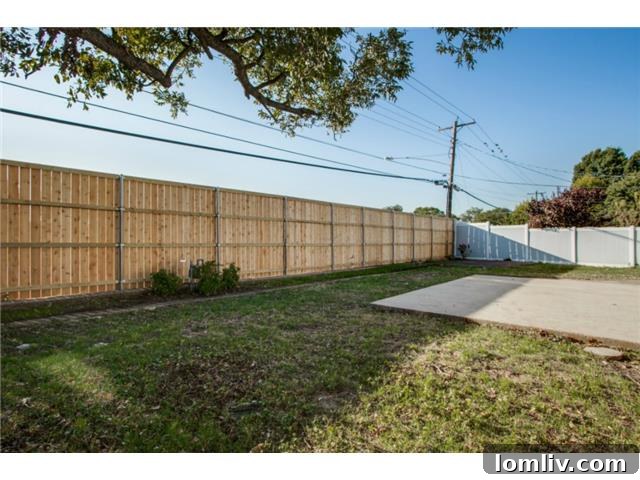 Expansive backyard area with potential for gardening and outdoor living