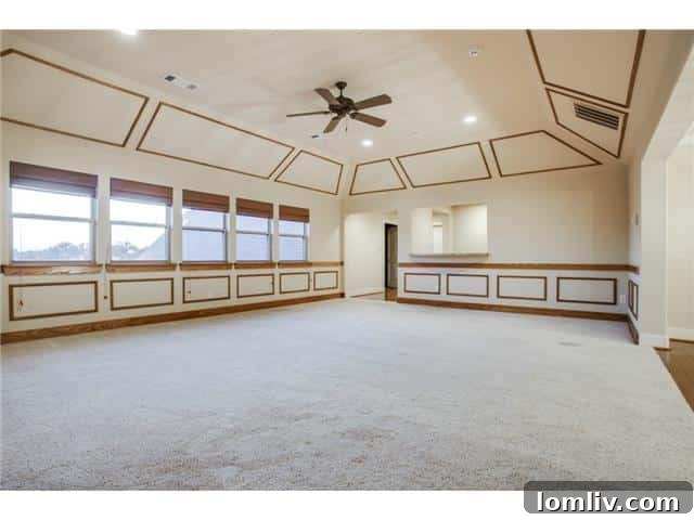 Large Covered Patio Overlooking Landscaped Yard