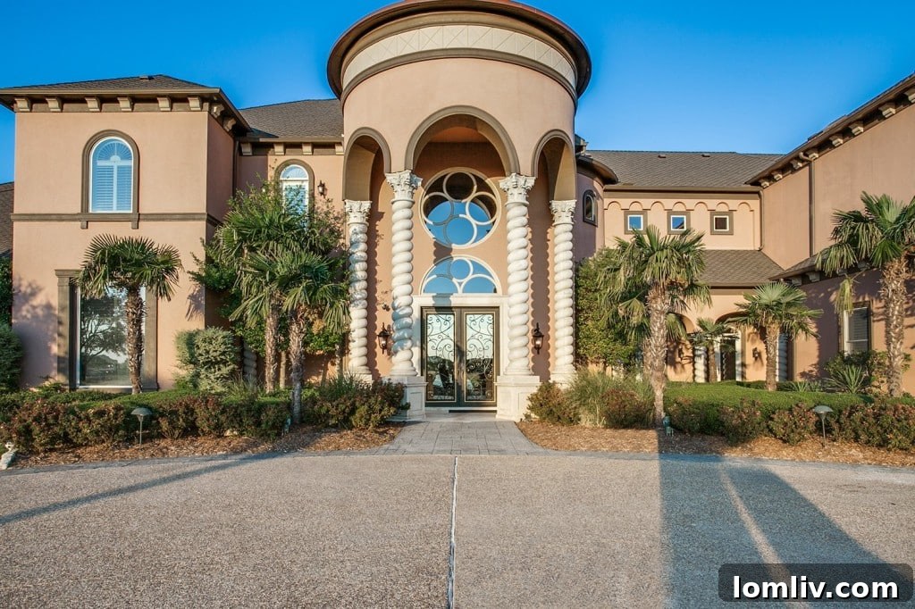 Sprawling backyard oasis with a resort-style pool, spa, and expansive entertaining areas at the Deion Sanders estate.