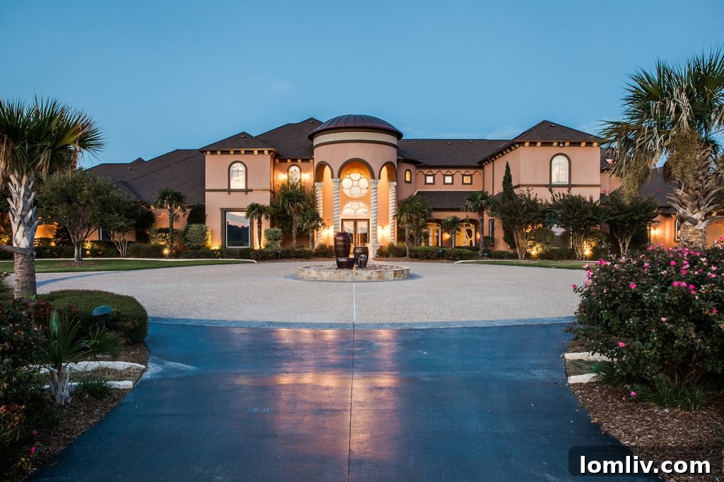 Overhead view of the estate, revealing the vastness of the property and its various outdoor features.