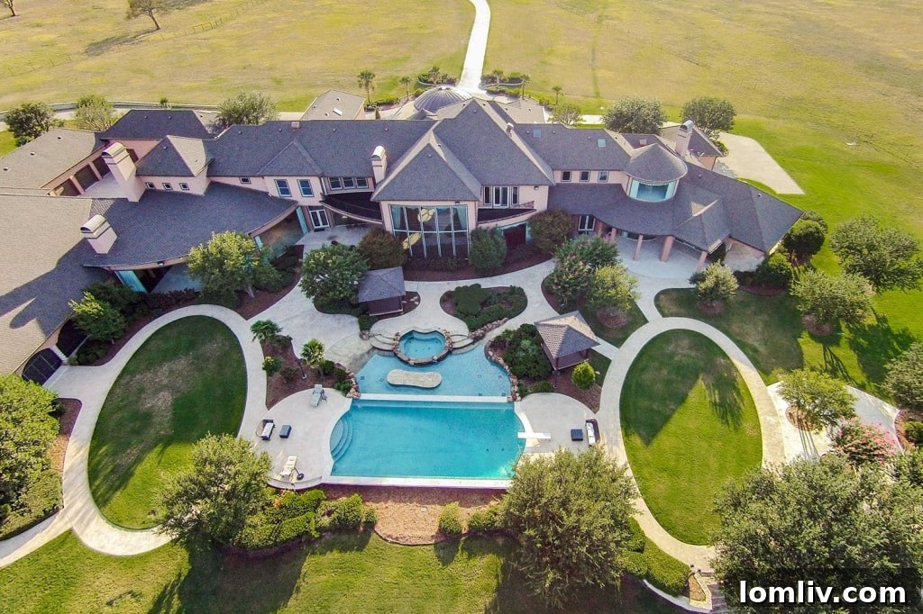Another perspective of the exterior, highlighting the estate's vastness and architectural elegance.
