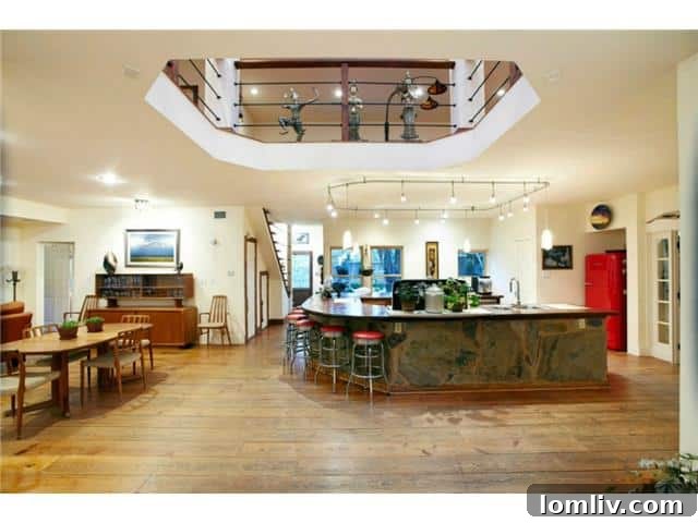 Modern Kitchen and Dining Area with Reclaimed Hardwoods