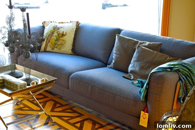 Shop Your List at Bernadette Schaeffler Collection Tomorrow 3 Elegant couch and meticulously arranged home furnishings inside Bernadette Schaeffler Collection showroom
