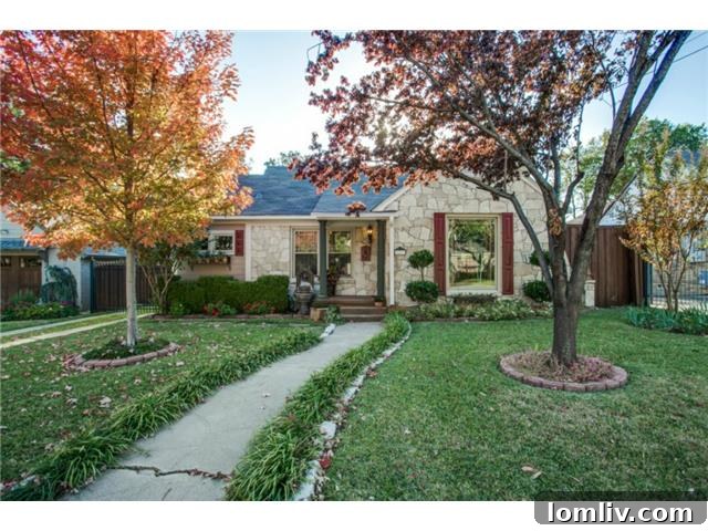 Front exterior view of 5027 Bradford Drive, a charming Tudor home with a classic facade in Oak Lawn Heights, Dallas