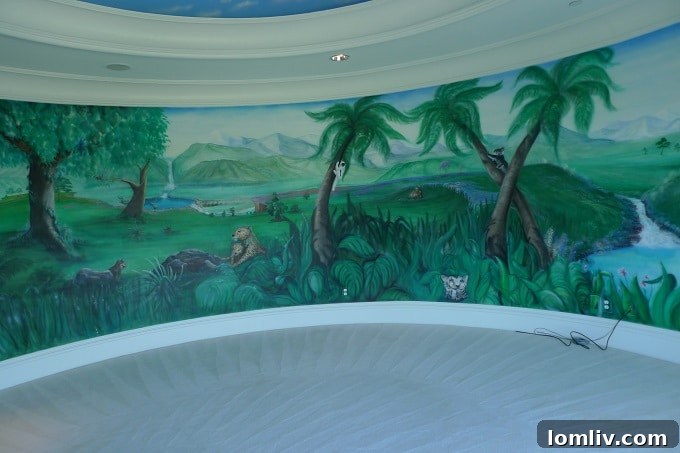 Child's themed jungle room in the luxury home