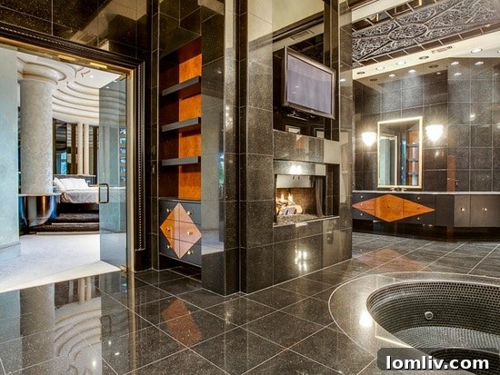 Luxurious master bathroom in Deion Sanders' mansion, Prosper