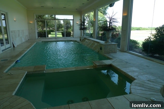 Grand natatorium housing an indoor pool