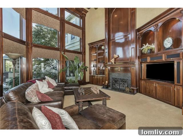 Luxurious fireplace area in a spacious room at 50 Picadilly Park.