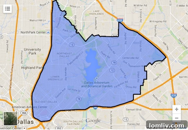 Seeking East Dallas Midcentury Original Hardwoods This Christmas 2 Map highlighting East Dallas neighborhoods for Santa's real estate agent to find a perfect home