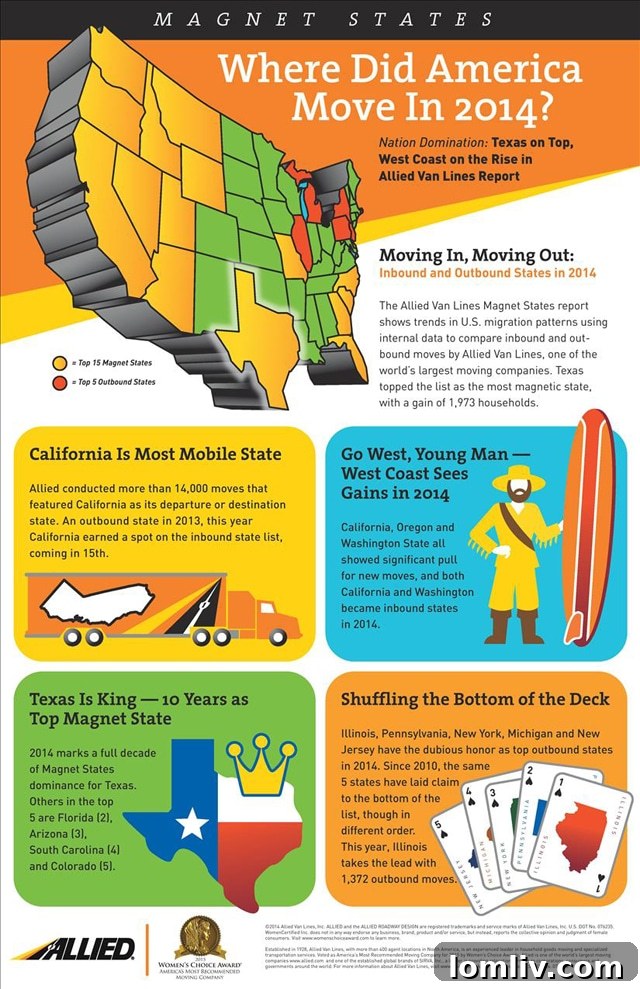Allied Van Lines 2014 Magnet State Report Infographic