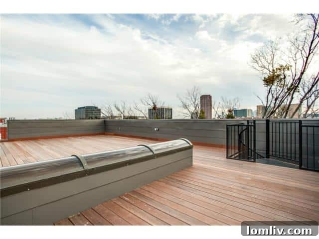 Expansive Rooftop Deck with Dallas City Views from 4112 Cole