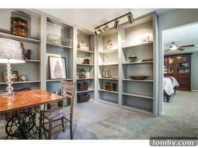 Elegant private library or home office within the master suite