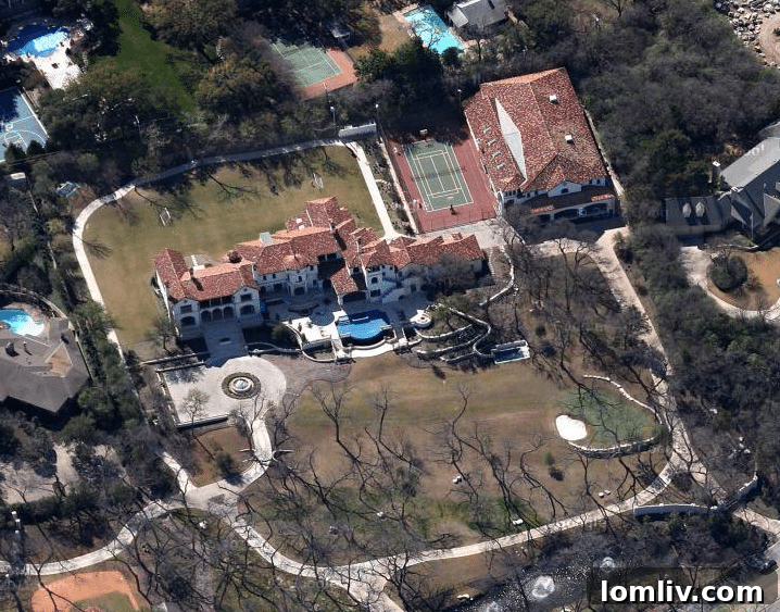 The majestic Dundon estate, an architectural marvel overlooking Northwest Highway, serving as a significant benchmark in Dallas luxury homes