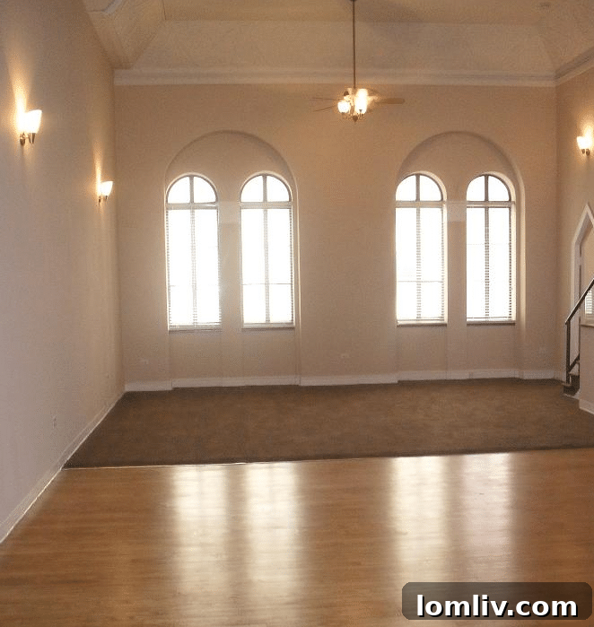 Kitchen area in a studio apartment at 1900 Elm.