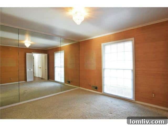 7012 Wakefield Street - Living Room with Dated Wallpaper and Decor