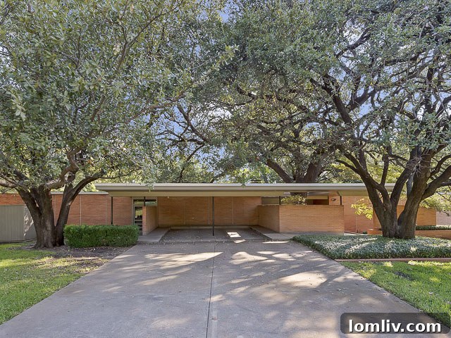 3860 Bellaire Circle Front Exterior - Fort Worth Midcentury Modern Home