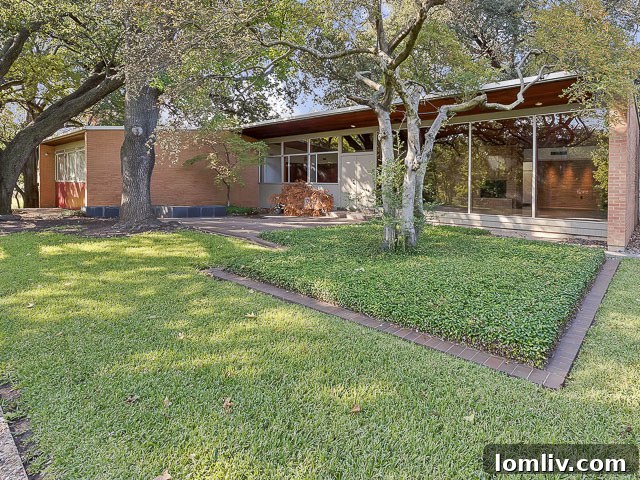 3860 Bellaire Circle Back of House Exterior - Fort Worth Midcentury Modern Home