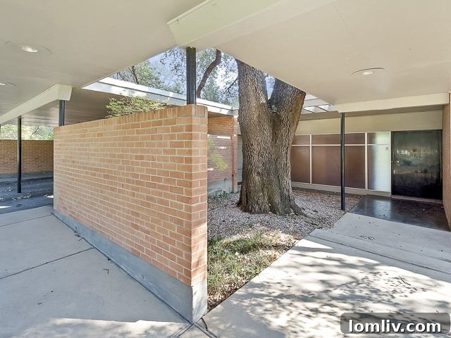 3860 Bellaire Circle Courtyard Entry - Fort Worth Midcentury Modern Home