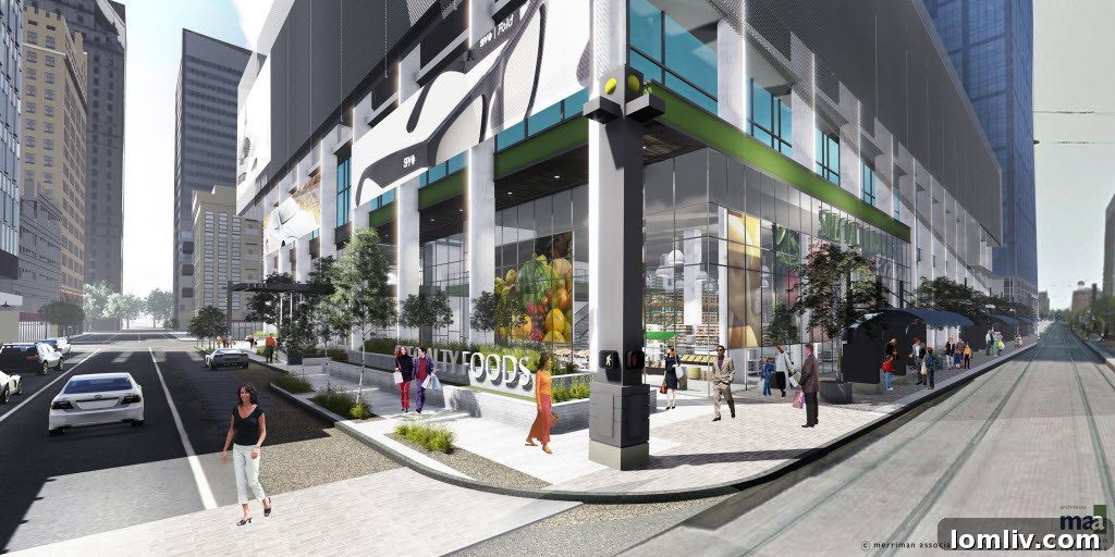 Rendering: Proposed Mixed-Use Redevelopment of 1401 Elm in Downtown Dallas
