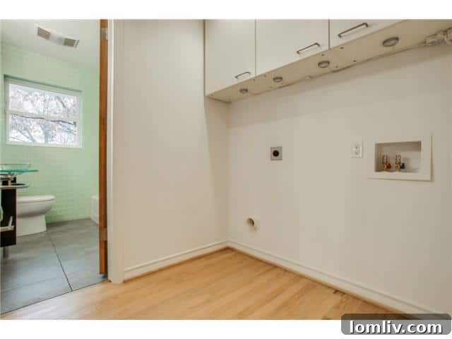 Spacious Laundry Area with Under-Cabinet Lighting