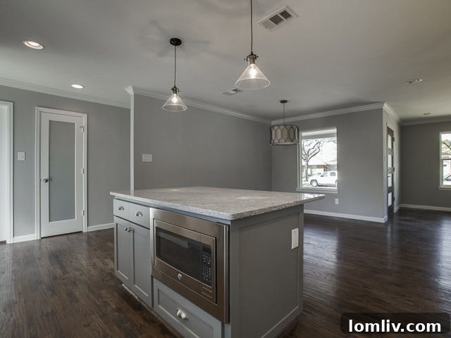 The Remodeled Ranch Driving Midway Hollow's Boom 10 Kitchen View to Dining Area, Highlighting Open Concept