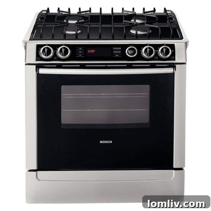 Advanced Bosch 700 Series 30-inch Dual Fuel Slide-in Range, a professional-grade appliance for ambitious home cooks.