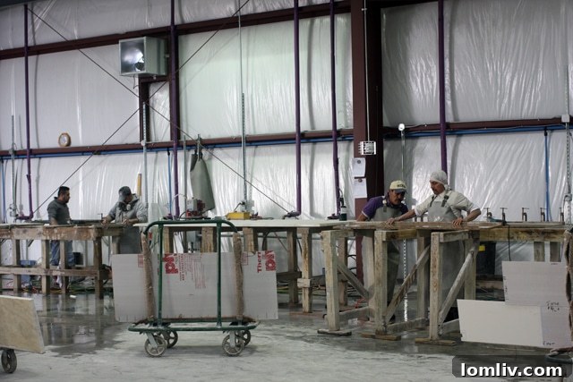 Rock Solid Insights From Allied Stone 7 Allied Stone craftsmen shaping countertops and fireplaces by hand