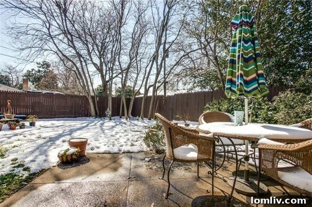 Lush Green Backyard with Mature Crepe Myrtles and Plenty of Space