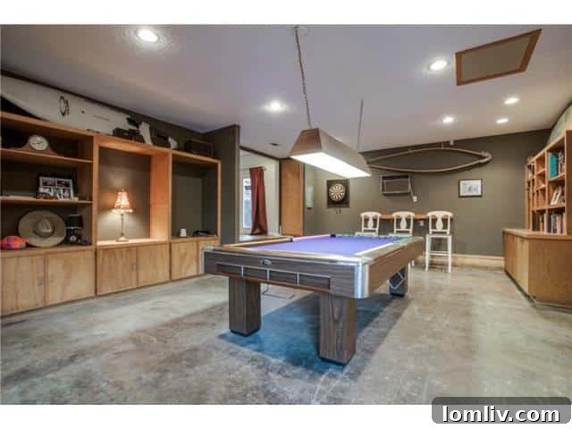 Versatile Gameroom with Space for Pool Table and Hobbies