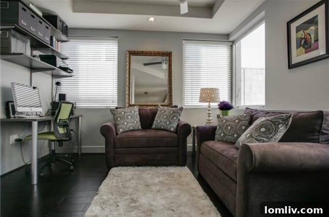 Cozy Fireplace and Modern Lighting 1505 Elm