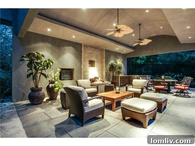 Elegant Outdoor Party Room with Fireplace