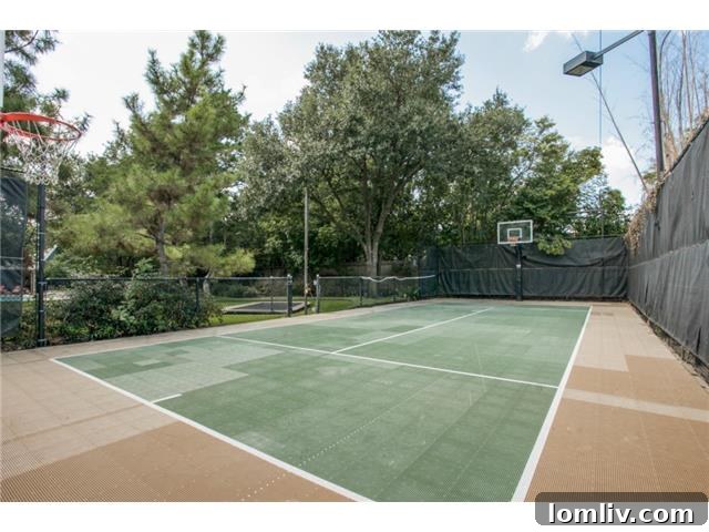 Private Basketball Court at 10427 Lennox Lane Dallas