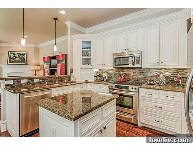 Modern kitchen at 5502 Longview with high-end appliances and sleek finishes, ideal for entertaining.