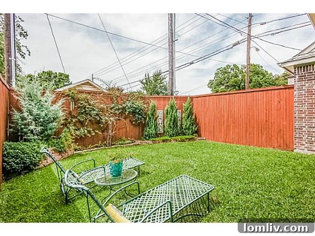 Compact yet charming backyard at 5502 Longview, perfect for pets and outdoor enjoyment.
