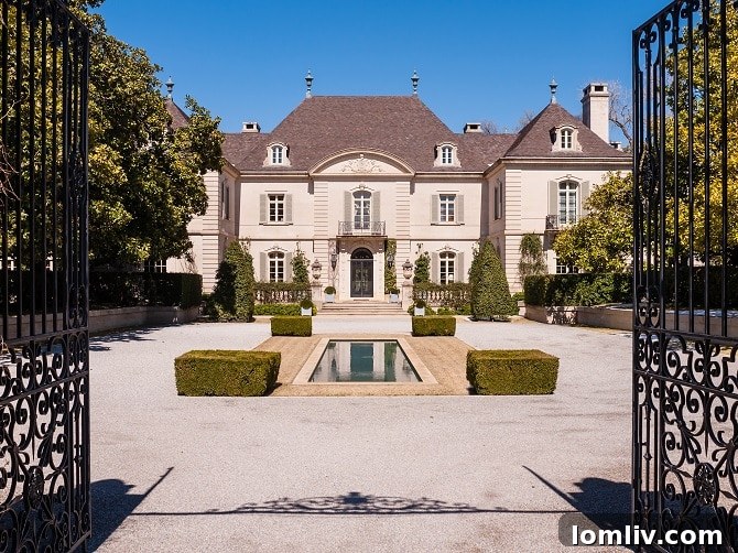 Hicks-Main-House-Front - The magnificent front facade of Walnut Place, the former Crespi Estate, showcasing its timeless architectural grandeur.